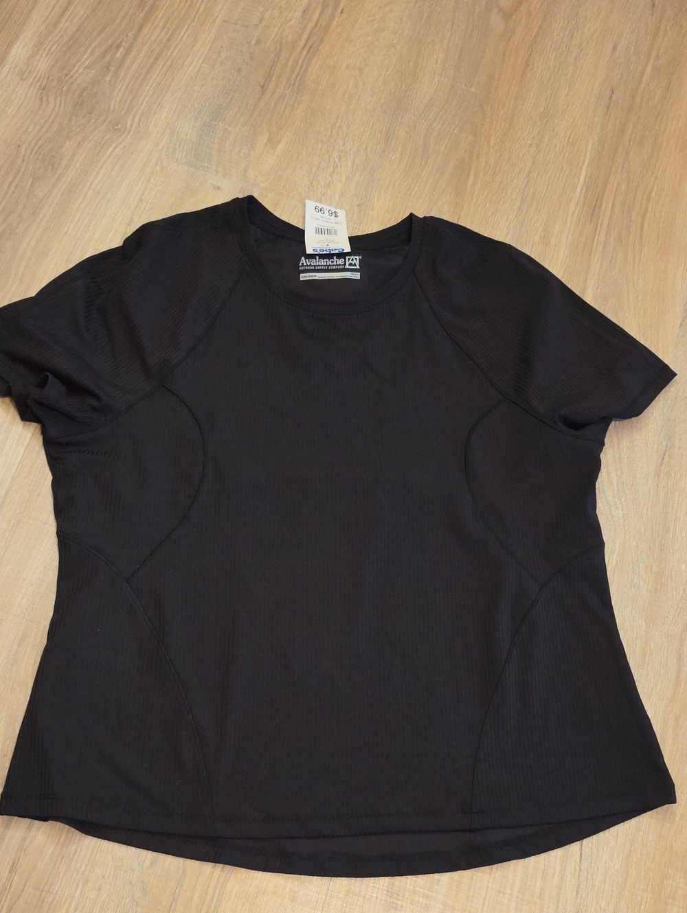 Avalanche Black Short-Sleeve Ribbed Crew Tee
